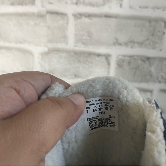 Stella Mccartney x Adidas Irana Fur High Top Sneakers Size 7 - Picture 10 of 11